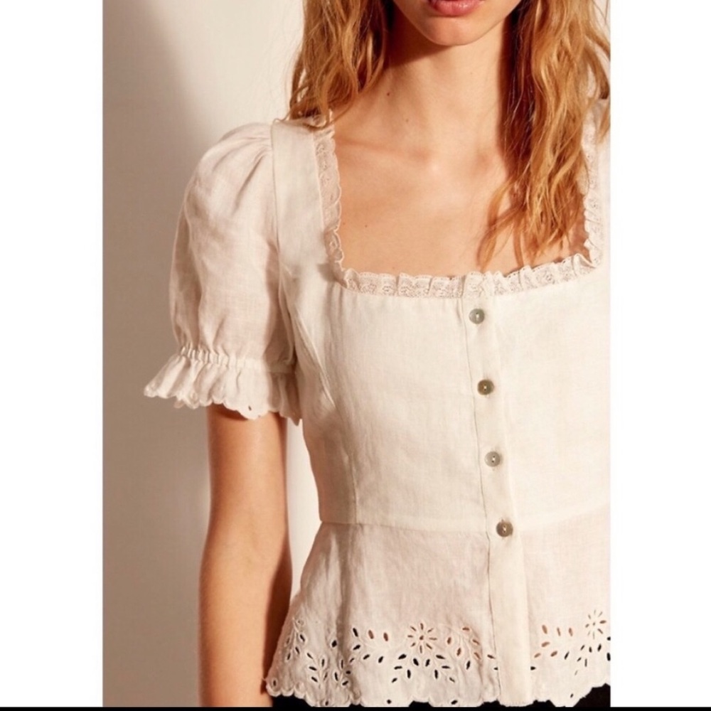 Aritzia Wilfred La Bourne Blouse - Cream